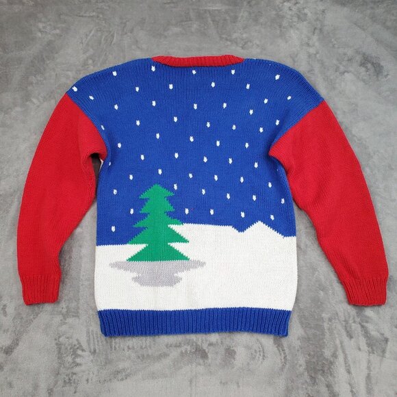 Raquel Hand Knit Sweater Peru 3D Cotton Large Wearable Art OOAK Christmas Ugly - Picture 2 of 12